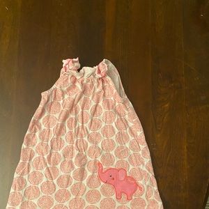 PINK BABY DRESS WITH ELEPHANT